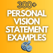 A clickable image leading to an article with hundreds of personal vision statement examples. Image shows target, arrow, bullseye with text that says "300 plus personal vision statement examples by thelifesynthesis.com'