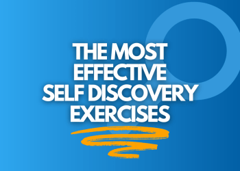A picture of a magnifying glass with the text "The most effective self discovery exercises"