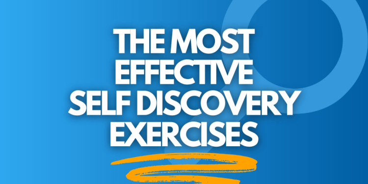A picture of a magnifying glass with the text "The most effective self discovery exercises"